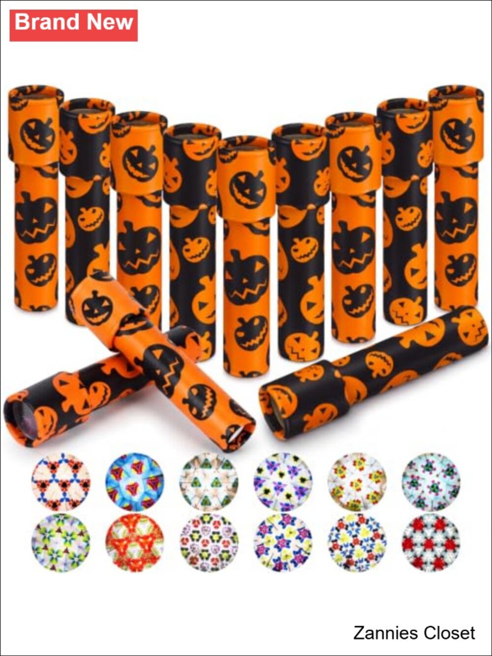 👻 12 Pc Halloween Pumpkin Kaleidoscope Party Favors Kids Gift Set